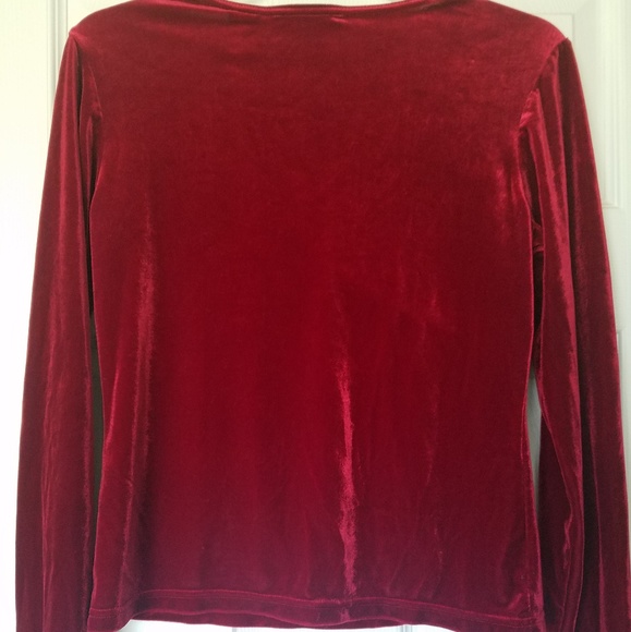 Red Velour top - Picture 2 of 4